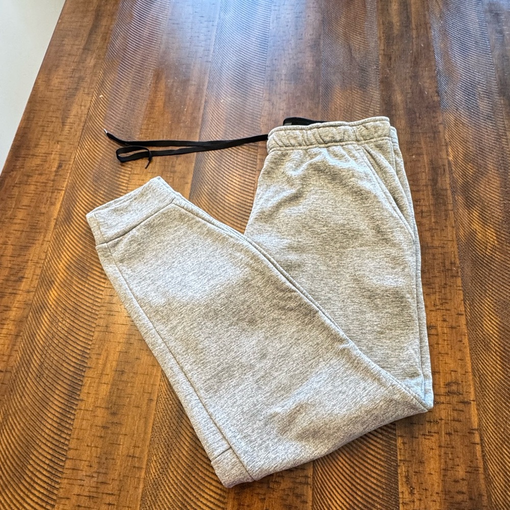 Nike Light Heather Gray Dri-FIT Sweatpants with Black Waistband